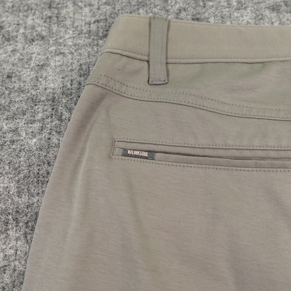 Linksoul Bandon Knit Chino Pants 36 Regular Gray 100% Cotton Soft Golf Casual - Picture 14 of 16